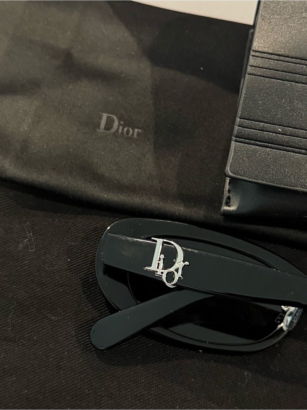 Dior Black Oblique Oval Sunglasses - Picture 5 of 7